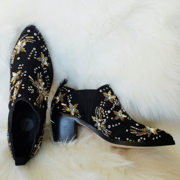 NWOB Rebecca Minkoff Lucy Beaded Sequin Booties 7 - Picture 7 of 7